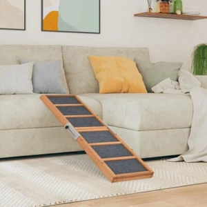 Hunderampe Grau 120x30 cm Massivholz Tanne - Bild 1 von 11