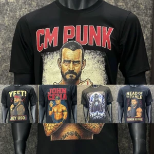 WWE T-Shirt CM Punk John Cena Roman Reigns Jey Uso Undertaker - Picture 1 of 12