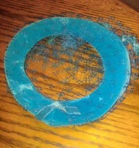 Womens VIntage Scull Cap Hat Halo Sunday Veil Going To Meeting Mesh  - Picture 1 of 3