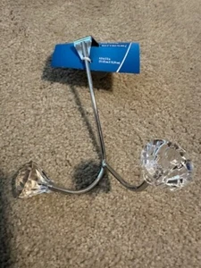 Over The Door Hook Hanger Organizer Chrome with 2 Plastic Crystals TX - Picture 1 of 8