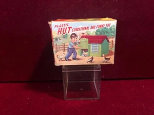 Hong Kong w/Box  Plastic Hut Miniature Farm Animals Fence No 296 Old TOYS  - Picture 1 of 5