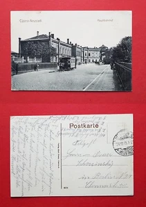 AK CÜSTRIN Neustadt 1915 Hauptbahnhof mit Pferde Strassenbahn  RAR   ( 36725 - Bild 1 von 1