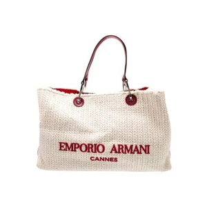 Borsa Emporio Armani MYEA Large Designr shopper tracolla Cannes bianca rossa NUOVA - Foto 1 di 16