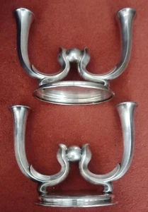 1 x WMF Kerzen Leuchter Art Deco 1925-30  2-armiger Kerzenständer WMF6.0Strauß  - Bild 1 von 9