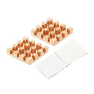 2 Stück Kupferkühlkörper 15x15x3mm mit Selbstklebendem für IC Chipsatz Kühler - Bild 1 von 6