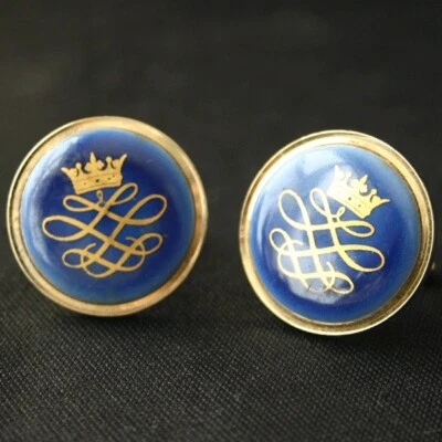 Vintage ROYAL COPENHAGEN Porcelain Swank Cufflinks - Image 1 of 3