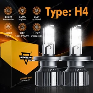 AUXBEAM H4/9003/HB2 LED Headlight Bulb Conversion Kit High Low Beam 6500K Canbus - Picture 1 of 12