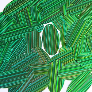 Lentejuelas de alta costura grandes ovaladas reflectantes con luces de ciudad de lentejuelas verdes de 1,5 pulgadas - Imagen 1 de 2