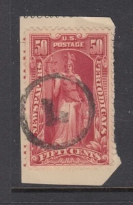 PR119 50 cent Newspaper Stamp Cancel ON PIECE - cv$75 RARE!! - Picture 1 of 1