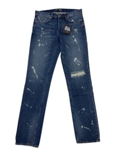 BLK DNM Men's Quimby Blue Distressed Regular Fit Jeans 19 Size 31x34 NWT Sample - Picture 1 of 2