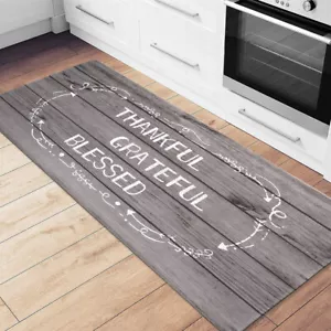 Rugshop Washable Kitchen Mats Thankful Anti Fatigue Standing Bathroom Mats 18X47 - Picture 1 of 10