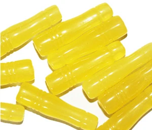 Botella de ópalo amarillo cuentas de vidrio prensado checo 28 mm (paquete de 10) - Imagen 1 de 3