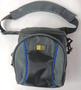 Case Logic Camera Soft Bag Case Black Blue Nylon Zippered - Picture 1 of 9