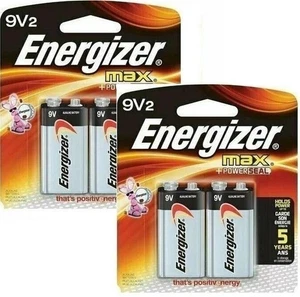 4 Energizer Max 9 Volt 9v alkaline Batteries (4 Pack) - Picture 1 of 2