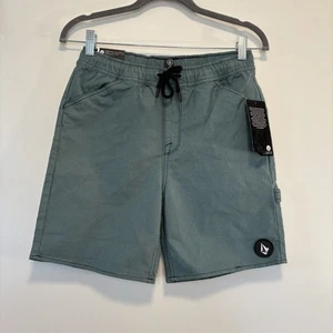 NWT Volcom Big Boys Krafter Elastic-Waist Shorts Green Size Large - Picture 1 of 9