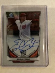 Tarjeta de novato Erick Fedde 2014 Bowman cromada primera radiocontrol automática #BCA-EF STL Cardinals - Imagen 1 de 2