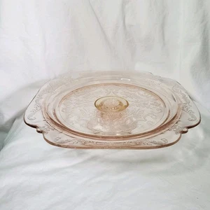 Indiana Glass (Madrid Reproduction) Recollection Pink Footed Cake Plate - Picture 1 of 5