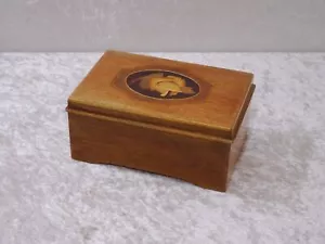 Antikes Holz Kästchen Box Schatulle mit Thorens Spieluhr - DEFEKT - Intarsien - Bild 1 von 9
