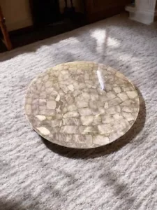 24" Round Rose Quartz Stone Coffee Table Handmade Crystal Healing Gemstone Decor - Picture 1 of 6