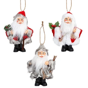 Christmas - Hanging Decoration - Standing Mini Santa - Choose Colour - Picture 1 of 4