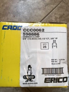 Erico Caddy Cushion Clamp 598886 5/8” ( 15.8mm ) OD, 1/2” CT, 3/8” IP qty: 25 - Picture 1 of 5