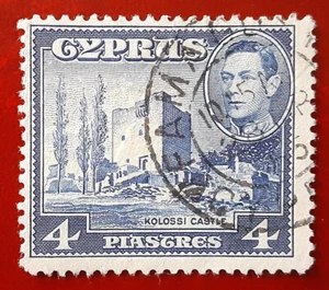 CYPRUS 1951 4pia Used George Castle Mi 147 Scott 166 FAMAGUSTA F/VF 6129 - Picture 1 of 2