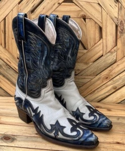 Men's Vintage Sendra Cowboy Embroidered Leather Boots Size EUR 39 /UK 6 /US 8 - Picture 1 of 15