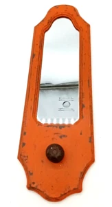 Hobby Lobby Vintage Style Orange Distressed 18" Accent Mirror Coat Hat Hanger - Picture 1 of 7