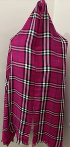 BURBERRY LONDON NOVA CHECK DEEP PURPLE CLASSIC VINTAGE DAMEN 100% KASCHMIR - Bild 1 von 12