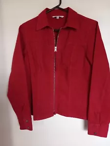 Cabi Jacket Womens Medium Red Full Zip 100% Cotton Style 130 Made In USA - Picture 1 of 4