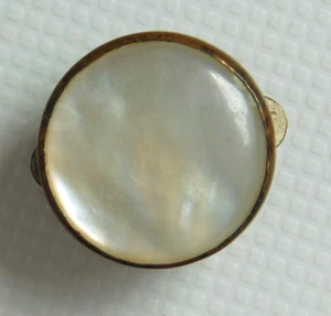 Antique solitaire shirt stud Mother of Pearl vintage bachelors button 5/8" - Picture 1 of 4