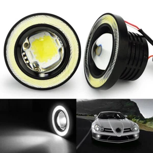 SOCAL-LED 2x 3.5" High Bright LED Angel Eye Fog Light Projector White Waterproof - Picture 1 of 8