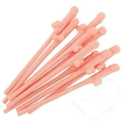 GADGETCKING 15 X WILLY STRAWS HEN PARTY NIGHT COCKTAIL DRINKING PLASTIC PENIS SHAPE