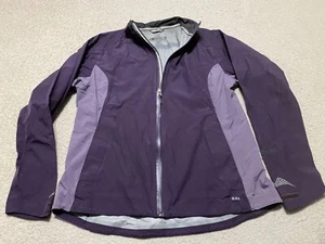 REI Womens XL Jacket Solid Purple Full Zip Event Waterproof Windbreaker Gorpcore - Picture 1 of 12