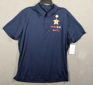 Nike Houston Astros World Series 2022 Dri-Fit Authentic Polo Shirt Large Navy - Picture 1 of 11
