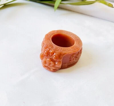 Natural Gemstone Agate Thumb Ring Hand-carved Statement Valuable Unique Jewelry - Изображение 1 из 4