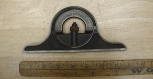 Vecchi attrezzi usati, vintage Starrett n. Testina goniometro 12, fiala intatta e bolla, buona - Foto 1 di 15