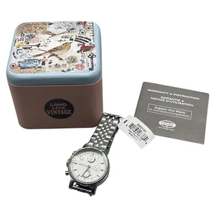 Fossil ES2198 Boyfriend Classic Women's Watch 2010 stainless steel tin box READ - Picture 1 of 7