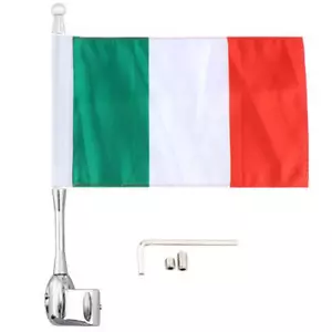 Rear Motorcycle Pole Mount Italy Italian Flag For Honda Goldwing GL1800 2001-11 - Foto 1 di 4