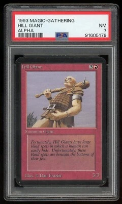 1993 MTG Magic the Gathering Card Alpha Hill Giant PSA 7 TCG - Image 1 of 2