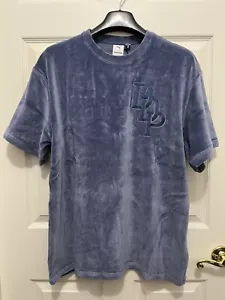 Puma x Dapper Dan DDP Velour Stone Embroidered Indigo Blue T-Shirt Men's Size S - Picture 1 of 5