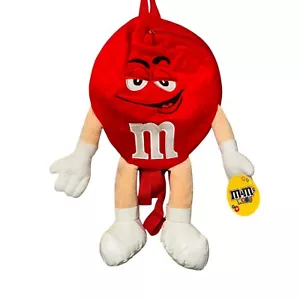 M & M World Candy Red Character Plush Backpack Bag NEW With Tags Zip Up - Picture 1 of 5