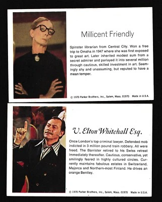 1970 年杰作艺术拍卖棋盘游戏 2 传记人物替换卡 — 第 1/2 张图片