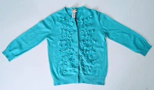 Downeast Girls Turquoise Aqua Blue Long Sleeve Button Knit Sweater Cardigan 12 - Picture 1 of 9