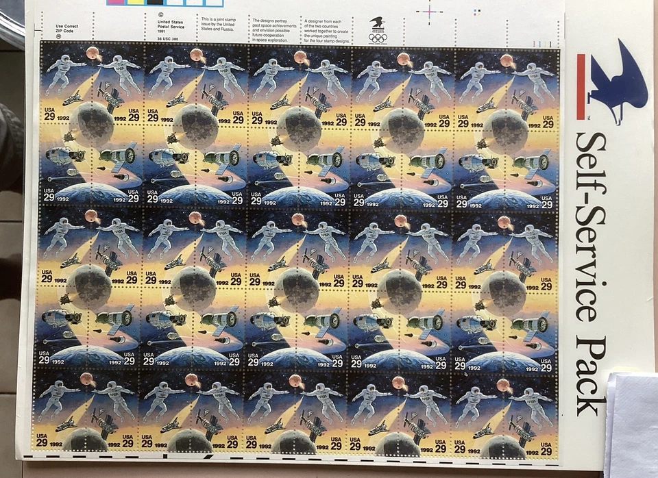US Space Accomplishments 29c Stamp Sheet of 50 MNH Scott #2631 - 2634 - Image 1 of 1