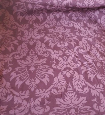 Vintage Sewing Fabric Wine & Pink Art Nouveau Flourish 1ydx45" Cotton - Image 1 of 4