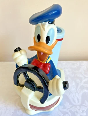 Just Toys DISNEY 7 " Vintage Bank Donald Duck 1994 Hard Plastic With Stopper - Image 1 of 4