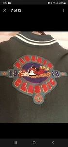 Vintage Disney Mickey Mouse Schweinsleder klassische Wollmischung Jacke Fußball Erwachsene 2XL - Bild 1 von 10