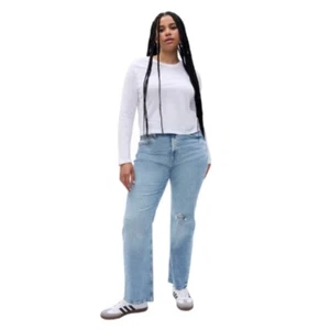GAP Damen 32 90s Loose High Rise Distressed Knie Jeans Medium Wash - Bild 1 von 15