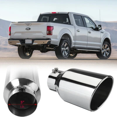 Punta de escape de acero inoxidable entrada de 5" - salida de 8" - 15" de largo para Ford F-150 F250 Foto 1 de 4